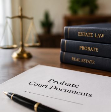 Probate court documents and estate law reference books